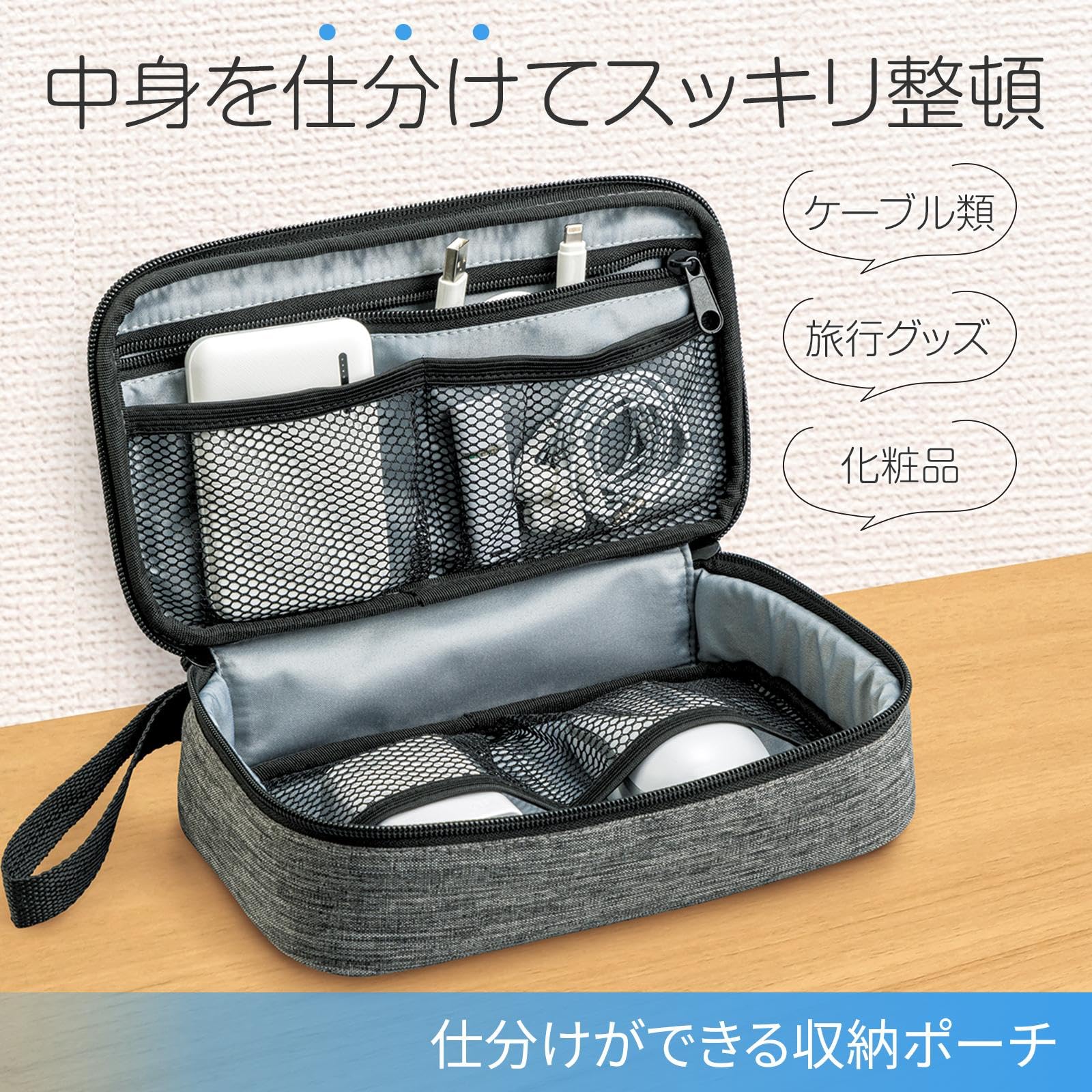 Amazon.co.jp: コモライフ 仕分けができる 収納ポーチ 仕分け 収納